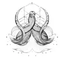 entwined glyph pisces and libra tattoo design idea