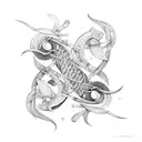 entwined pisces and libra tattoo design idea