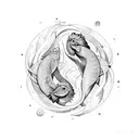 entwined pisces and libra tattoo design idea