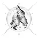entwined pisces and libra tattoo design idea