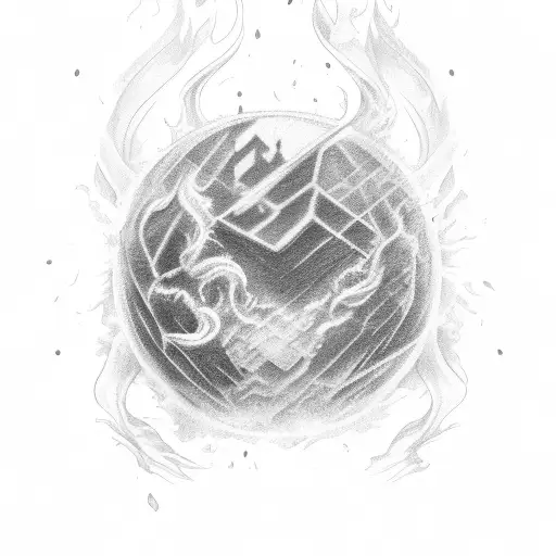 fire earth water air elements tattoo design idea