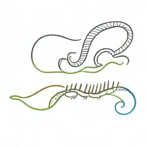 Lettering "Slug, Earthworm, Centipede, Caterpillar" tattoo design idea