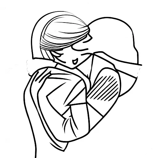 a man hugging a woman tattoo design idea