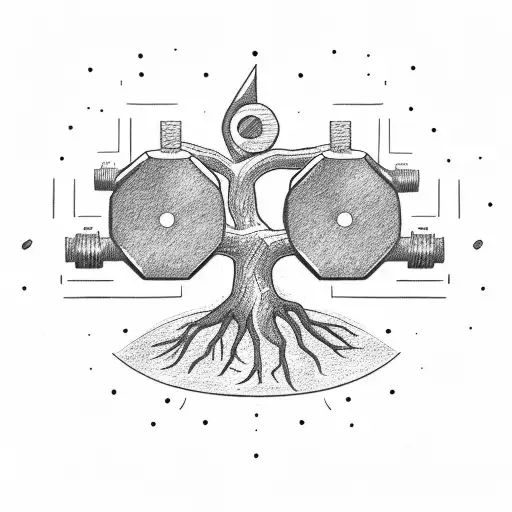 A family tree with weights and dumbbells as branches tattoo design idea