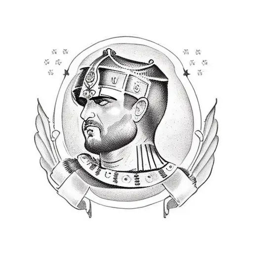 Roman centurion with the words Dulce Bellum Inexpertis  tattoo design idea