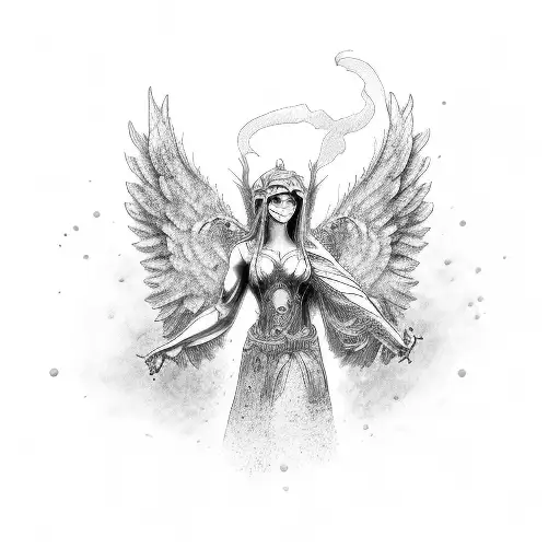 guardian angel tattoo design idea