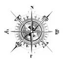 aviation compass tattoo design idea
