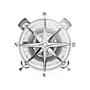 aviation compass tattoo design idea