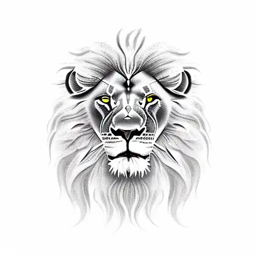Lion with scars tattoo design idea