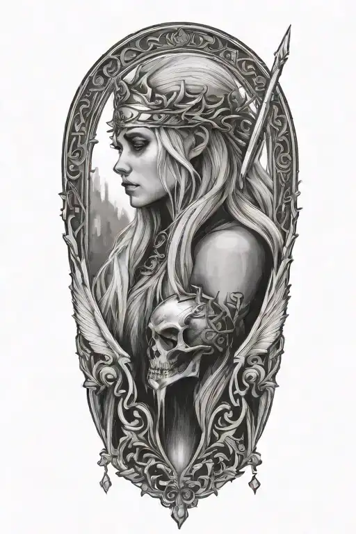 throne of glass inspired tattoo design idea