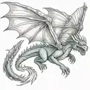 fantasy dragon flying tattoo design idea