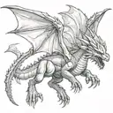 fantasy dragon flying tattoo design idea