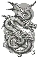dragon flying shadow tattoo design idea