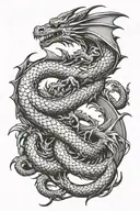 dragon flying shadow tattoo design idea