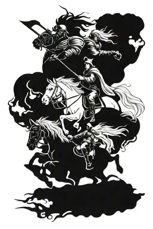 Four horseman of apocalypse tattoo design idea