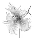 Red spider lily tattoo design idea