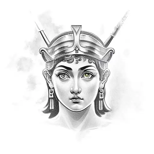 Athena Greek Mythology Head Side tattoo design idea