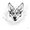 perro blanco  tattoo design idea