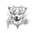 perro blanco  tattoo design idea