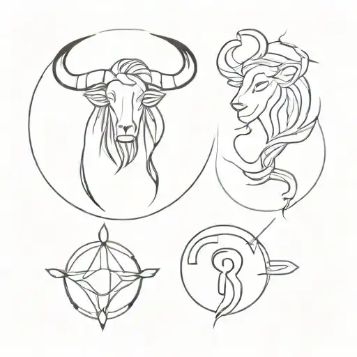 aries gemini libra and taurus zodiac sign tattoo design idea