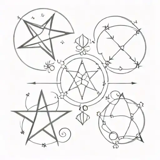 aries, gemini, taurus and libra star signs together tattoo design idea
