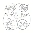 aries gemini libra and taurus zodiac sign tattoo design idea
