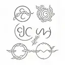 aries gemini libra and taurus zodiac sign tattoo design idea