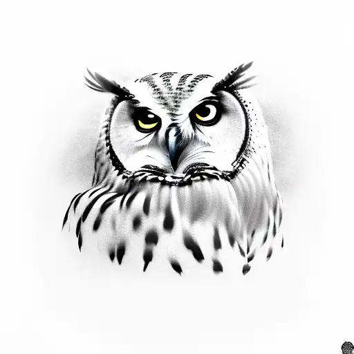 An intelligent owl wearing a tennis visor tattoo design idea