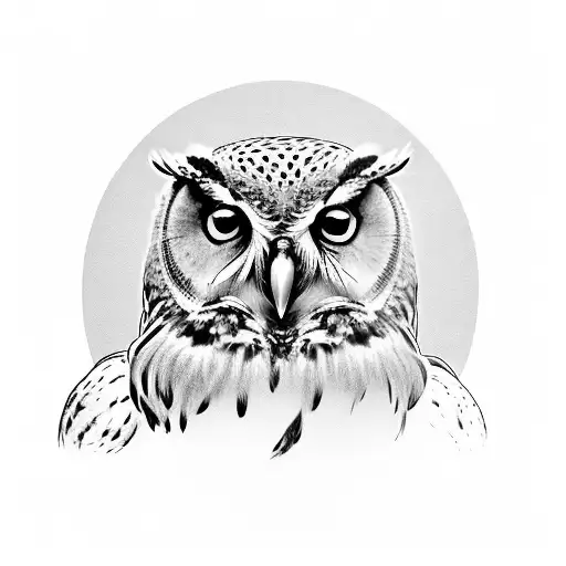 An intelligent owl wearing a tennis visor tattoo design idea