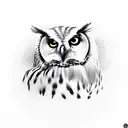 An intelligent owl wearing a tennis visor tattoo design idea