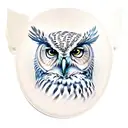 An intelligent owl wearing a tennis visor tattoo design idea