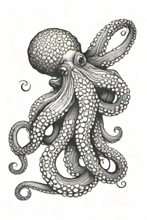 octopus wrapped round calf sized tatto tattoo design idea