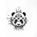 Panda half skull sunflower skateboard tattoo design idea
