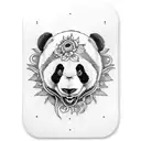 Panda half skull sunflower skateboard tattoo design idea