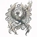 phoenix rising from flames tattoo design idea