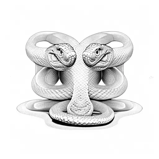 snake on a Roman pillar tattoo design idea
