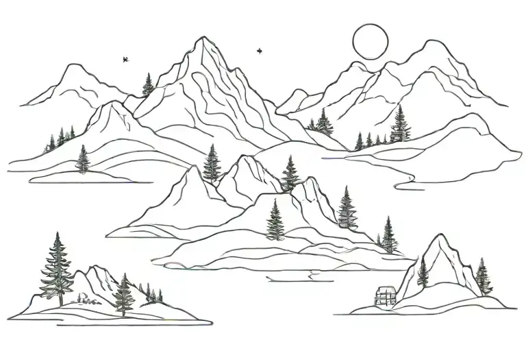 Twin Peaks tattoo design idea