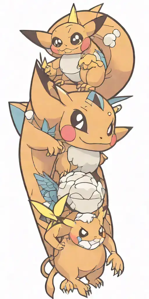 pokemon and fortnite  tattoo design idea