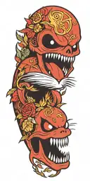 pokemon and fortnite tattoo design idea