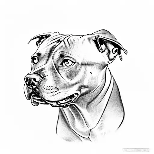 Combine a fierce pitbull with a vintage car racing down a winding road, capturing the client's love for both tattoo design idea