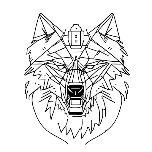 Mechanical Wolf tattoo design idea