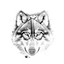 half dead wolf tattoo design idea