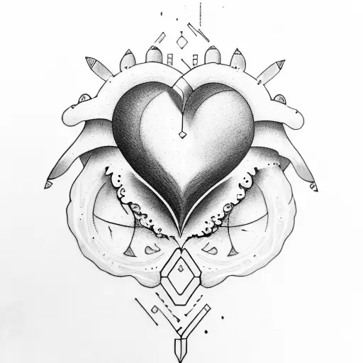crying heart tattoo design idea