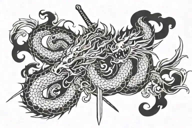 Sword Dragon Slayer tattoo design idea