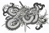 Sword Dragon Slayer tattoo design idea