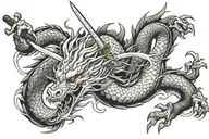 Sword Dragon Slayer tattoo design idea
