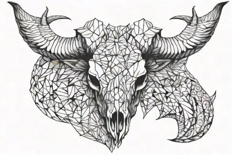 ice cold ibex skull front tattoo design idea