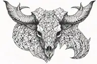 ice cold ibex skull front tattoo design idea