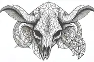 ice cold ibex skull front tattoo design idea
