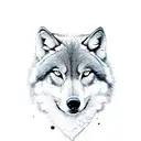 half moon wolf tattoo design idea